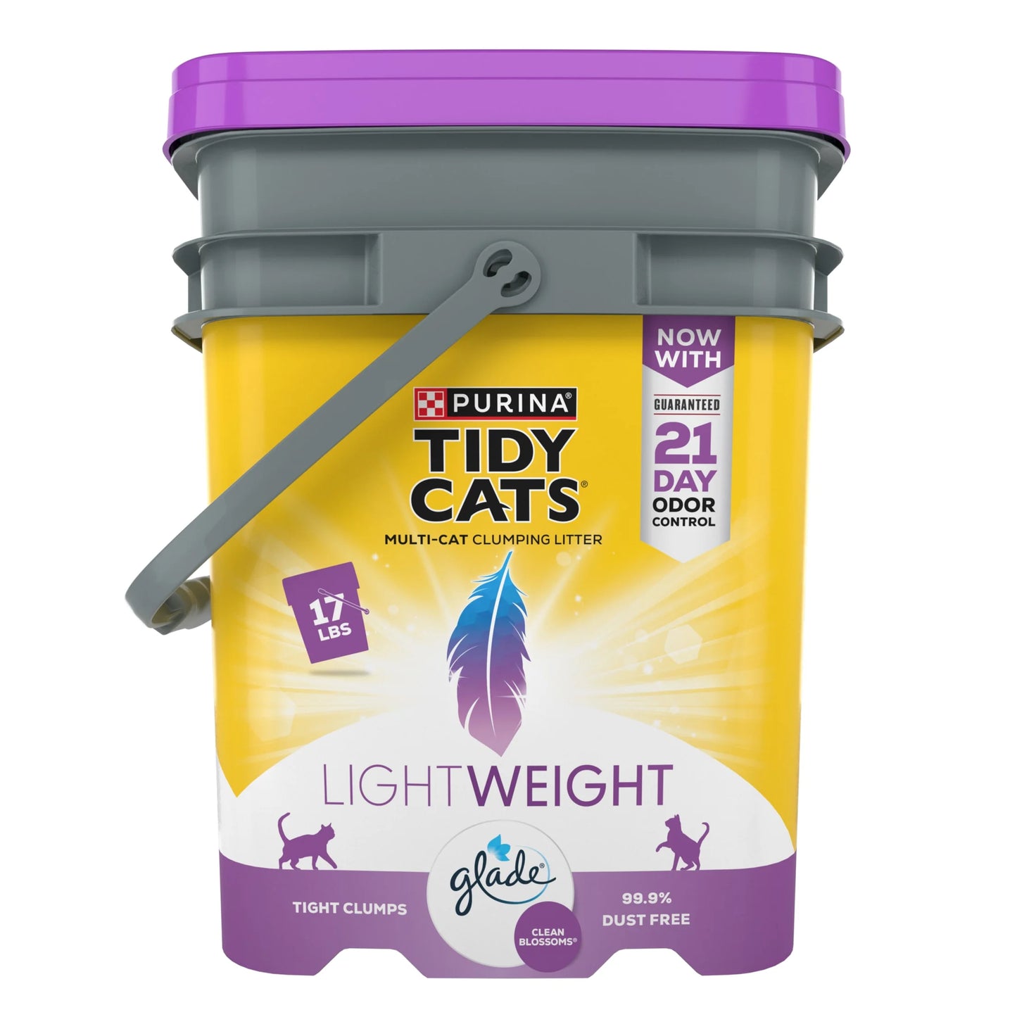 Lightweight Clumping Cat Litter, Glade Clean Blossom, Low Dust, 17 Lb. (3 Pack)