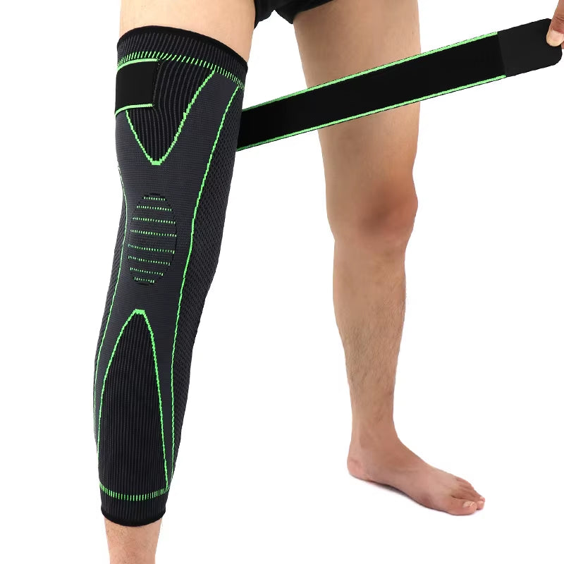 Sport Full Leg Compression Sleeves Knee Braces Support Protector