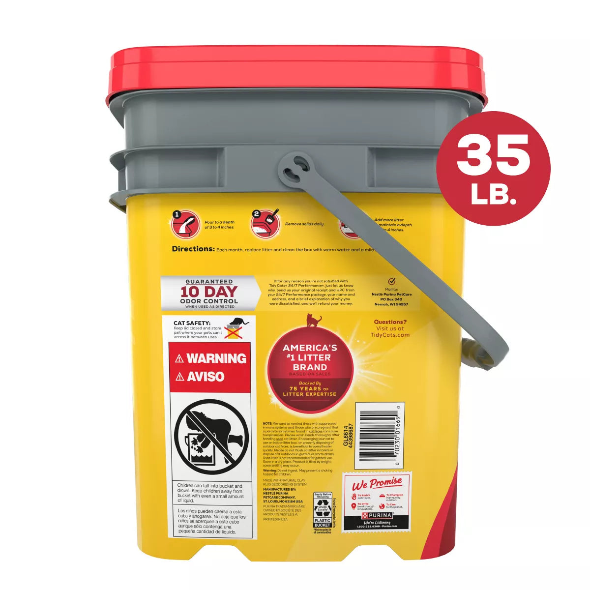 24/7 Performance Clumping Scoop Cat & Kitty Litter for Multiple Cats - 35Lbs
