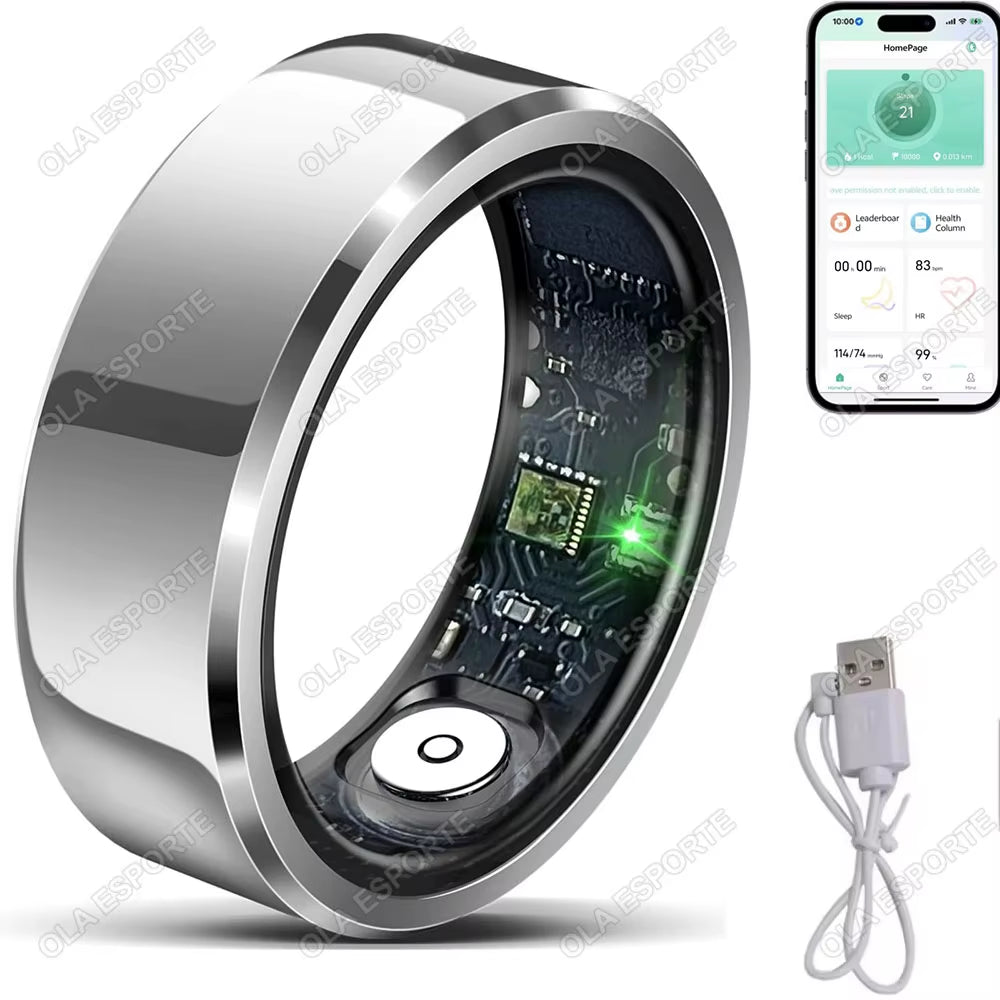 2025 Smart Ring Blood Pressure Heart Rate Sleep Monitoring - Waterproof