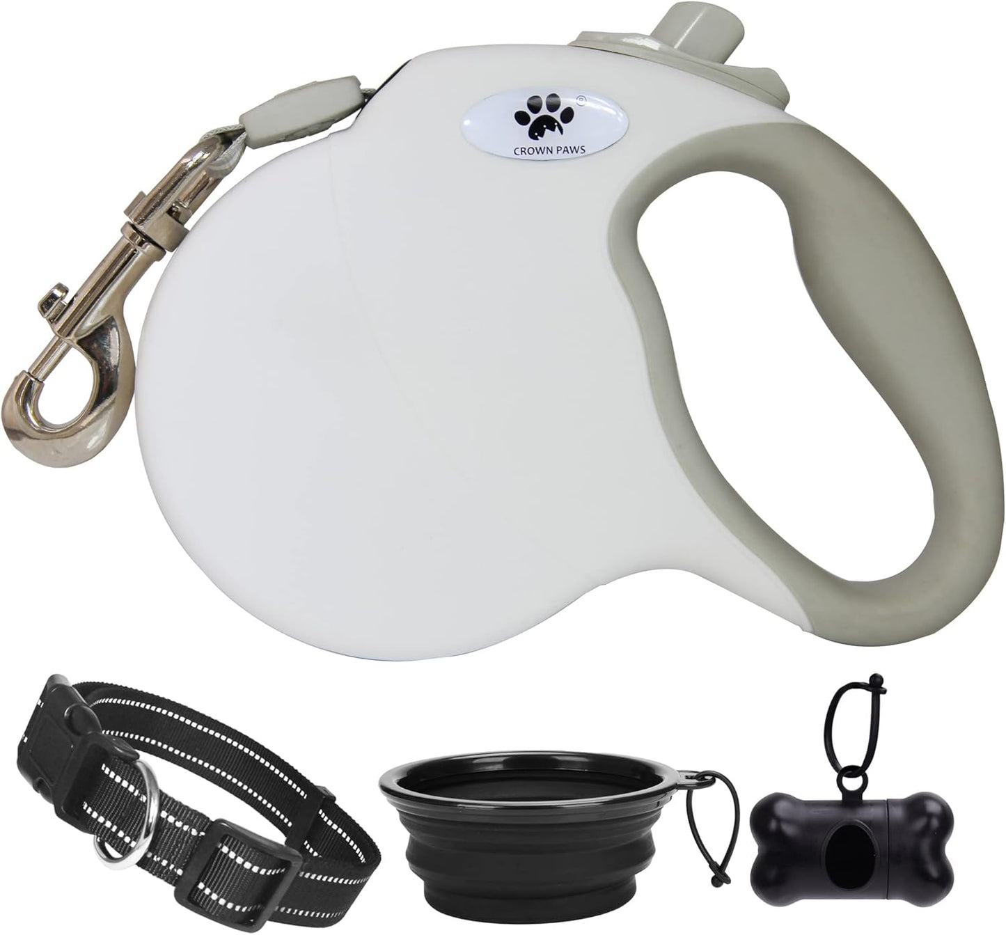 16 Ft Retractable Dog Leash for Large Dogs up to 110 Lbs,Tangle-Free Nylon Tape,Black L