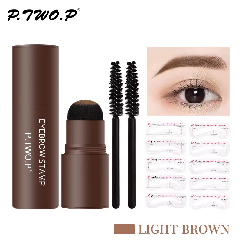 Eyebrow Powder Stamp Shaping Kit Waterproof Long Lasting Makeup Brushes Eyebrow Paint Pencil Eye Brows Stencil Korean Cosmetics