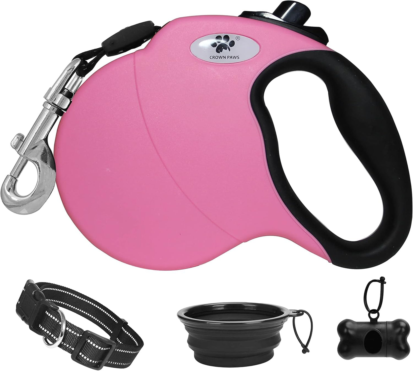 16 Ft Retractable Dog Leash for Large Dogs up to 110 Lbs,Tangle-Free Nylon Tape,Black L