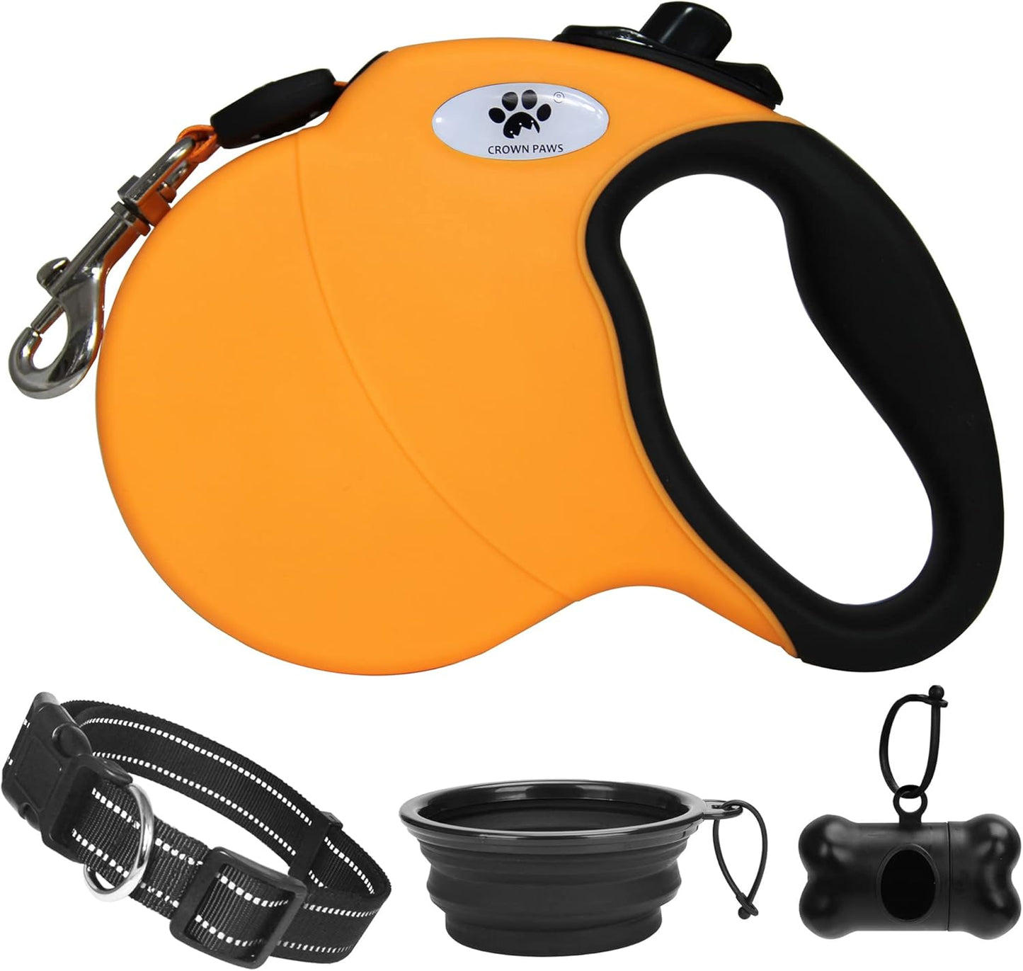16 Ft Retractable Dog Leash for Large Dogs up to 110 Lbs,Tangle-Free Nylon Tape,Black L