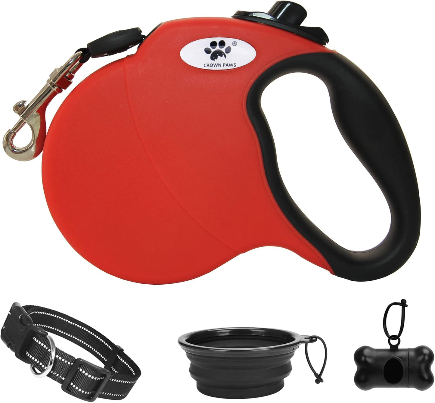 16 Ft Retractable Dog Leash for Large Dogs up to 110 Lbs,Tangle-Free Nylon Tape,Black L