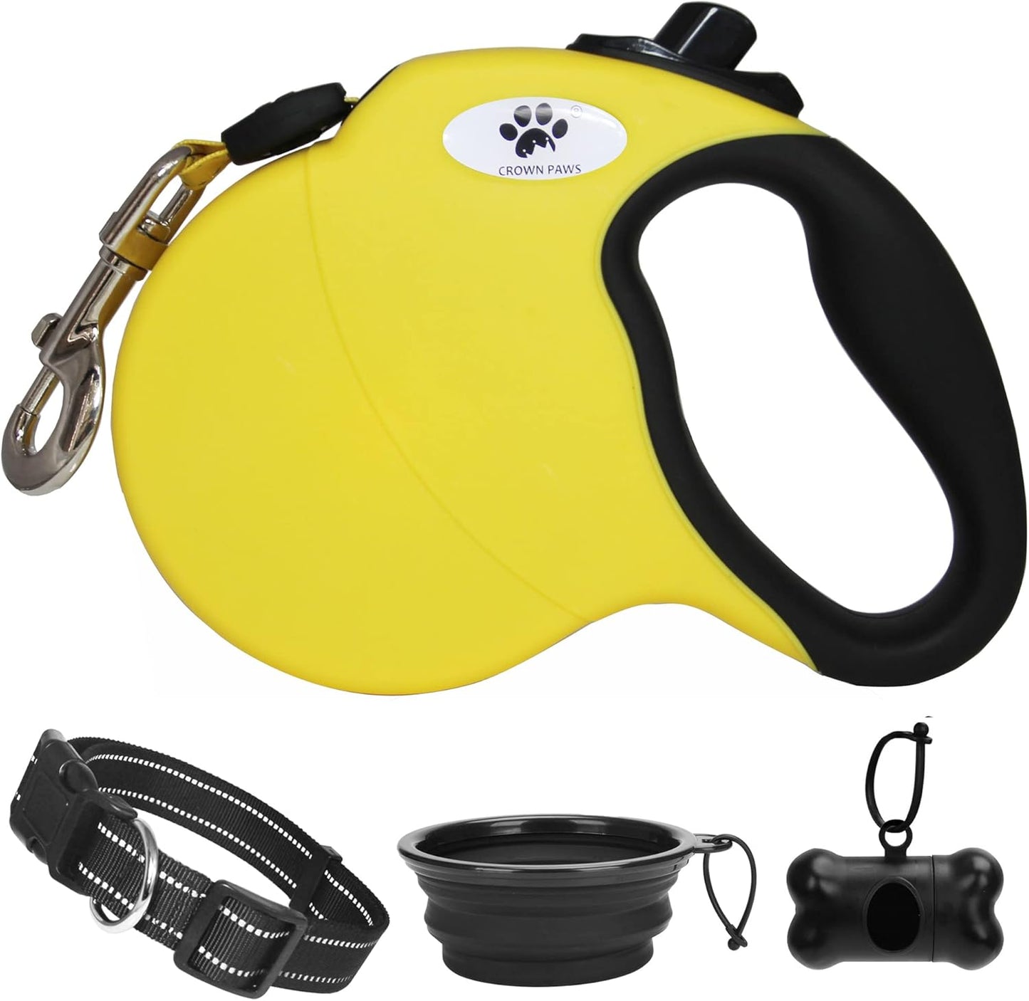 16 Ft Retractable Dog Leash for Large Dogs up to 110 Lbs,Tangle-Free Nylon Tape,Black L