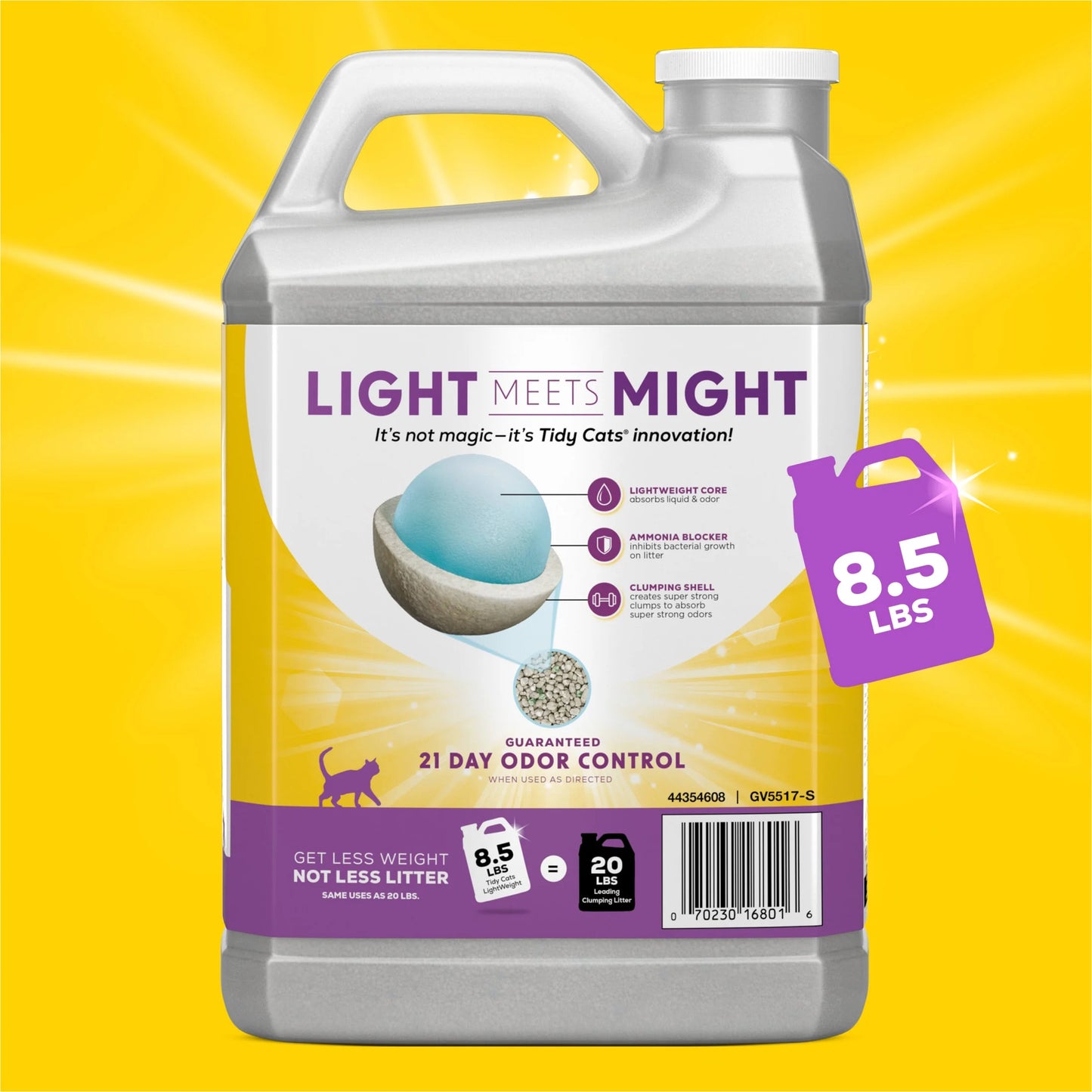 Lightweight Clumping Cat Litter, Low Dust, 24/7 Odor Control, 8.5 Lb. Jug