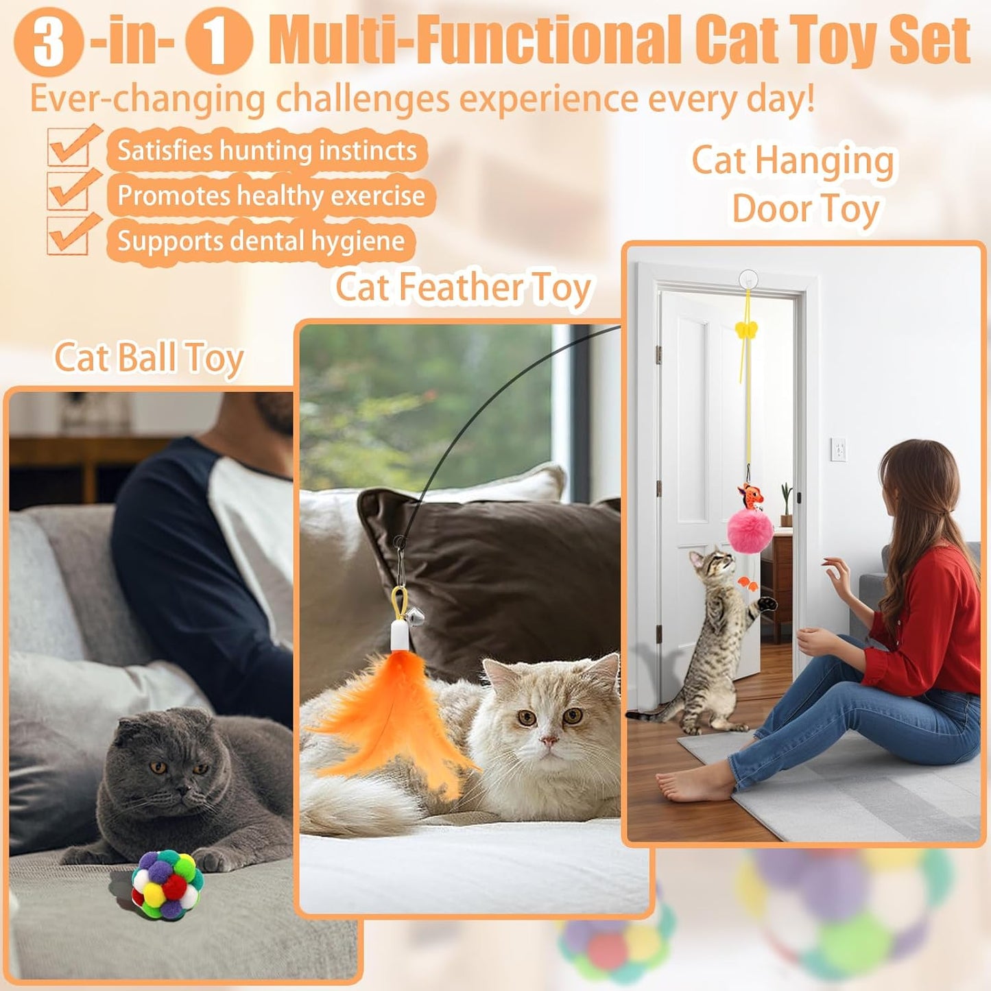 4-In-1 Interactive Cat Toys Set