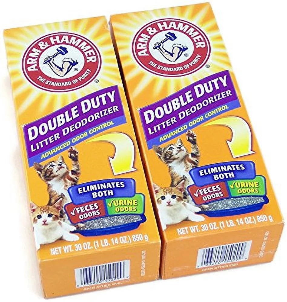 Double Duty Cat Litter Deodorizer with Baking Soda 30 Oz (2 Pack)