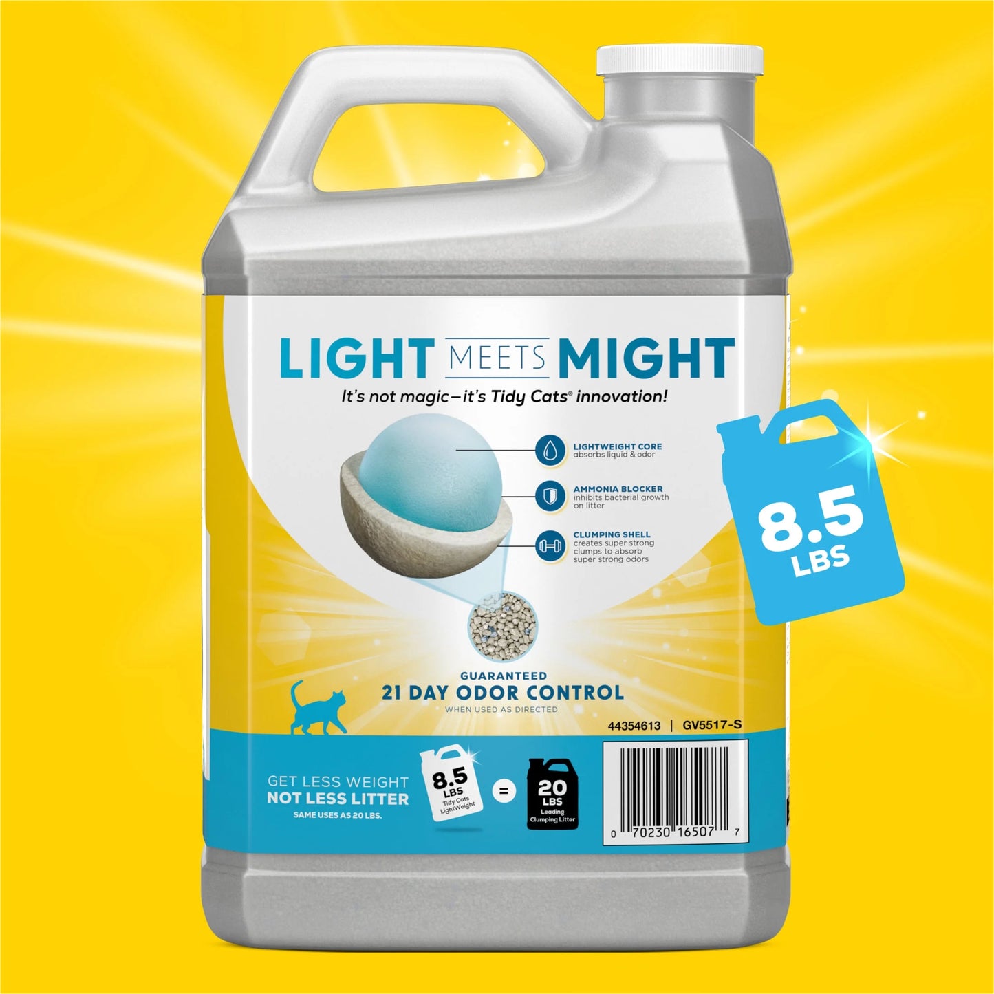 Lightweight Clumping Cat Litter, Low Dust, 24/7 Odor Control, 8.5 Lb. Jug