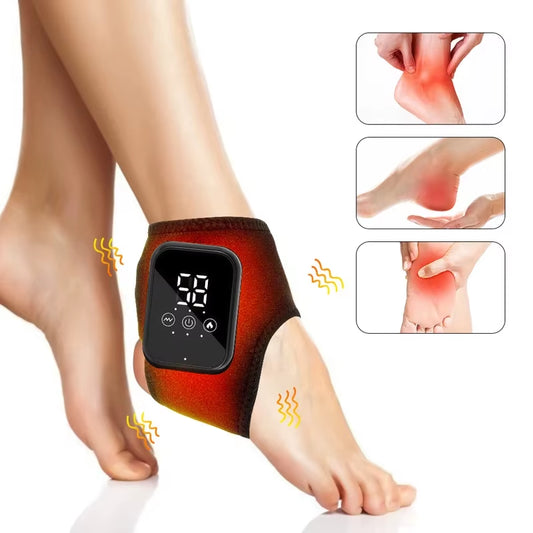 Foot Vibrator Hot Compress Vibration Ankle Massager Protector Heated Foot Wrap Support Brace