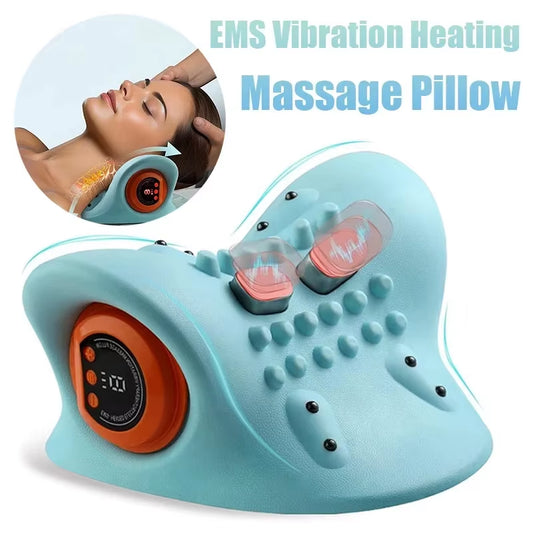 Neck Cervical Traction Massager Vibration Kneading Massage Pillow