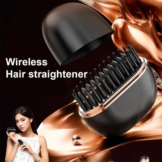 Cordless Hair Straightener Brush 3 Temp Adjustable