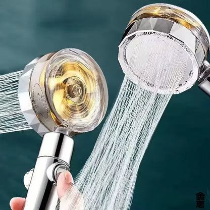 360 Rotating Twin Turbo Pressurized Propeller Fan Shower Head