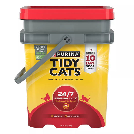 24/7 Performance Clumping Scoop Cat & Kitty Litter for Multiple Cats - 35Lbs