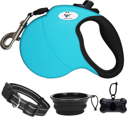 16 Ft Retractable Dog Leash for Large Dogs up to 110 Lbs,Tangle-Free Nylon Tape,Black L