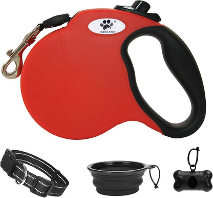 16 Ft Retractable Dog Leash for Large Dogs up to 110 Lbs,Tangle-Free Nylon Tape,Black L