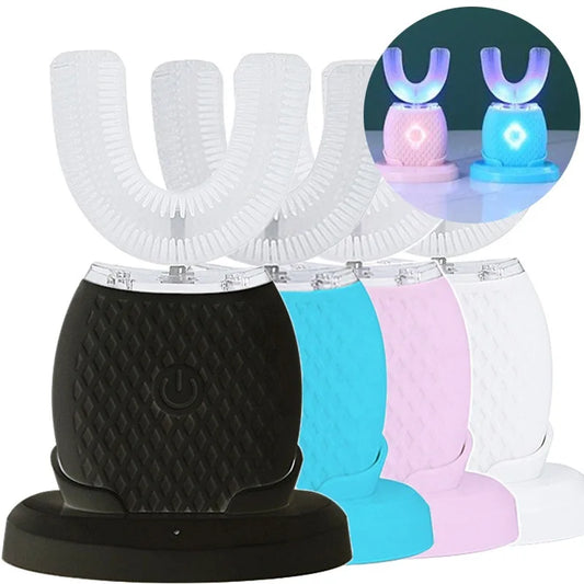 Silicone Electric Toothbrush U Shape 360 Degree Mouth Cleansing