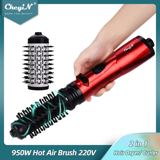 Hair Dryer Brush 2 in 1 Curling - Straightening Styling Auto-Rotating Volumizer